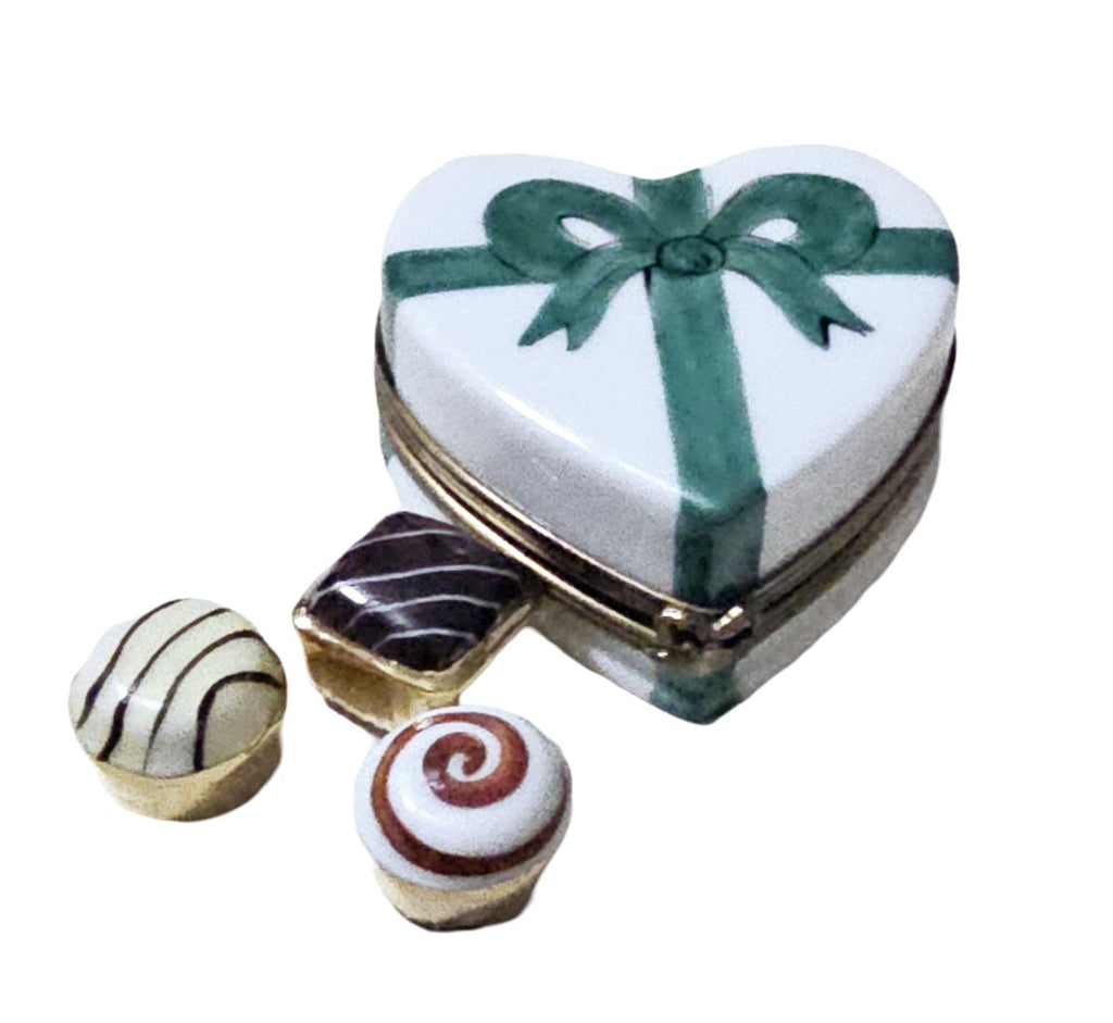 Kiss Me I'm Irish Green Porcelain Heart Box, a hand-painted Limoges porcelain gift