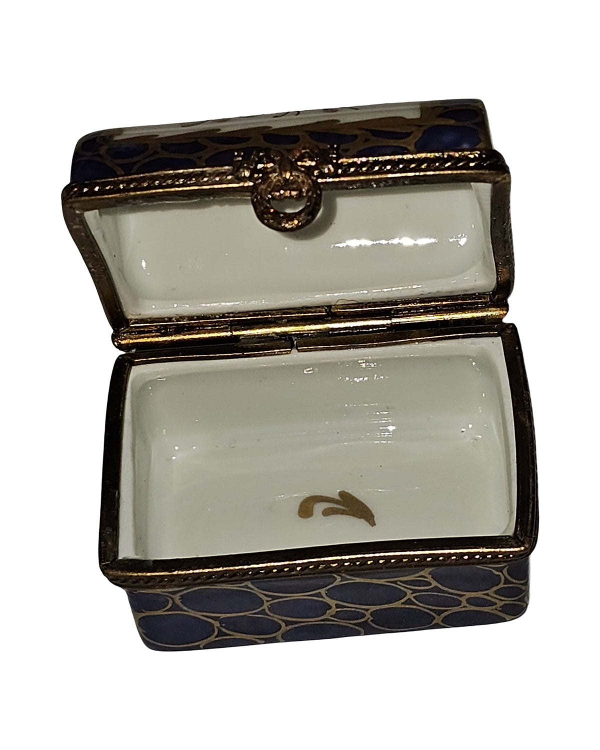 Dark Blue Chest with Flowers & Gold Trim, view 7
