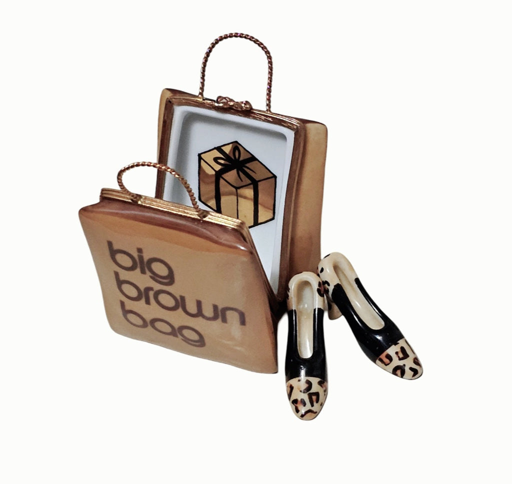 Big Brown Shopping Bag w Shoes Chic Gift Set for Her, view 5