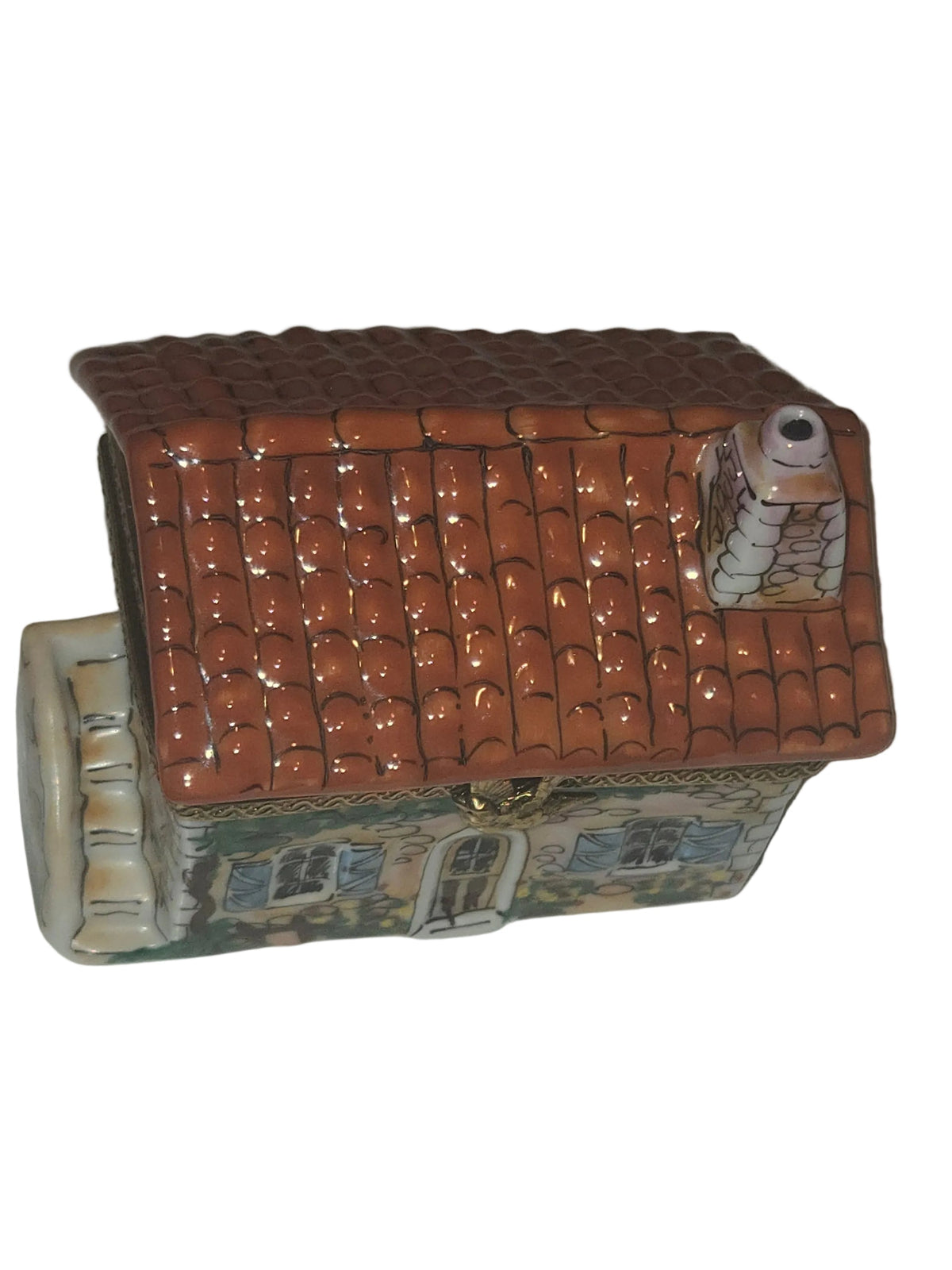 Beige House w Red Roof Limoges Box Cottage Home Gift, view 5
