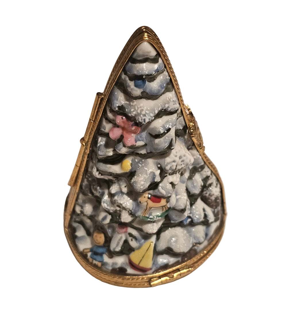 Triple Hinged Christmas Tree Limoges Box Figurine, view 6