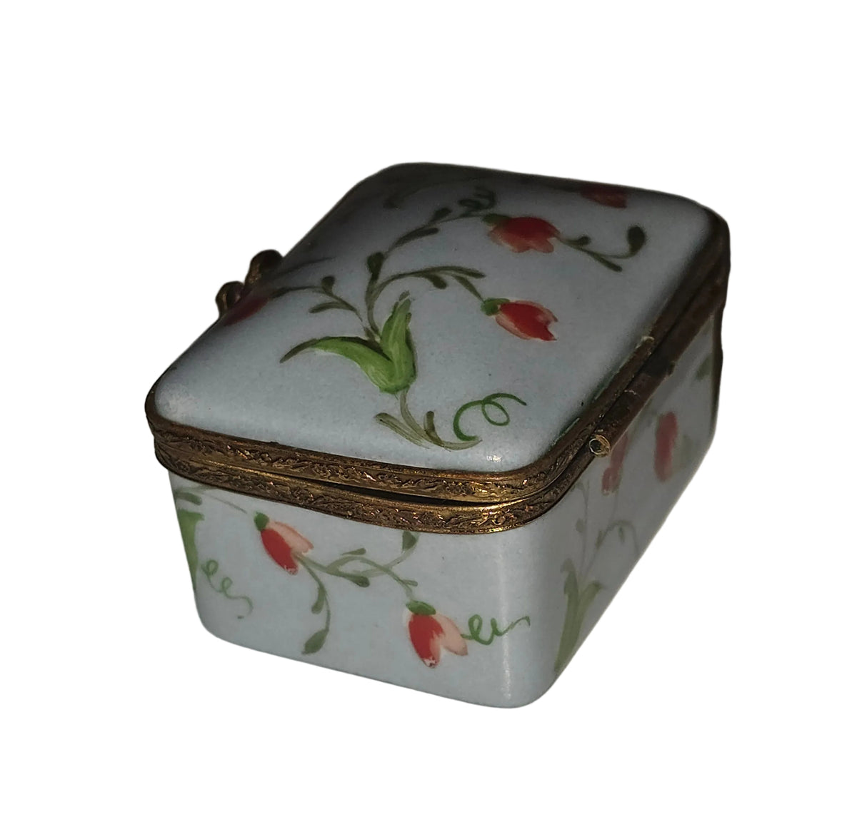 Light Blue Rectangle w Orange Flowers, view 6