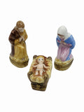 Nativity Set Jesus Mary Joseph 3 Limoges Boxes, a hand-painted Limoges porcelain gift