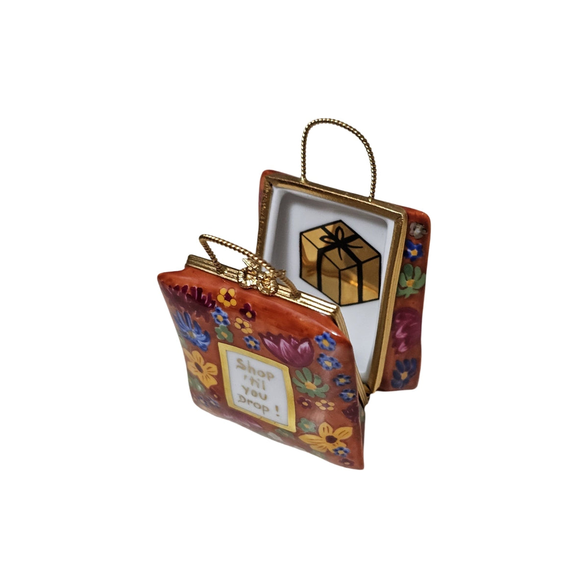 Shopping Bag Shop Till You Drop Limoges Box Floral, view 4