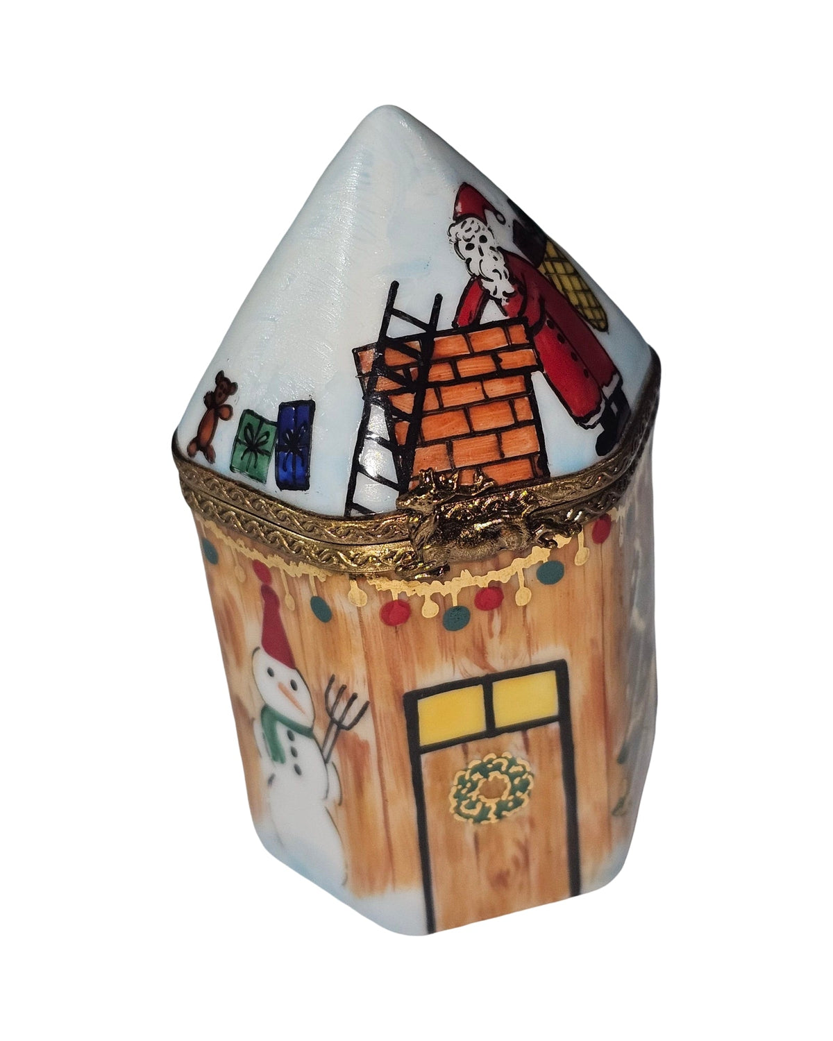 Santa Claus on Christmas House Limoges Box, view 4