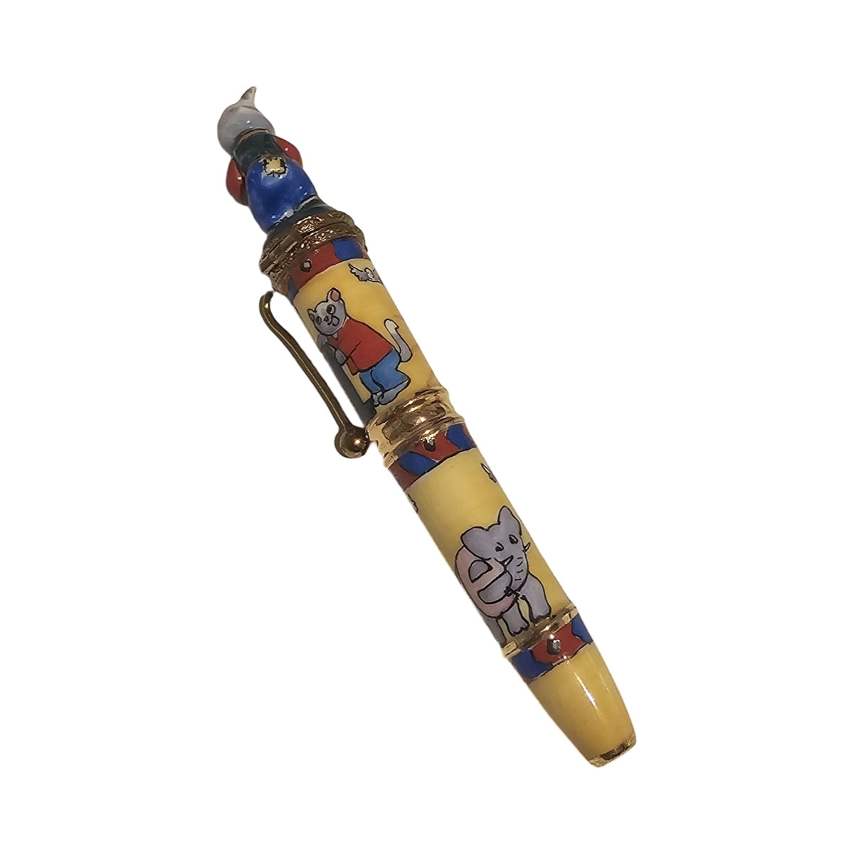 Detailed Yellow Mouse Pen Limoges Box, view 3