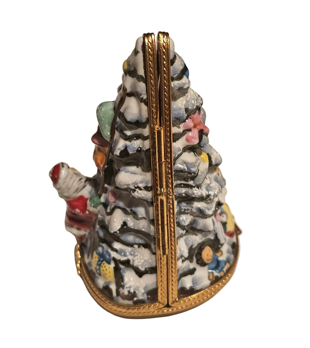 Triple Hinged Christmas Tree Limoges Box Figurine, view 4