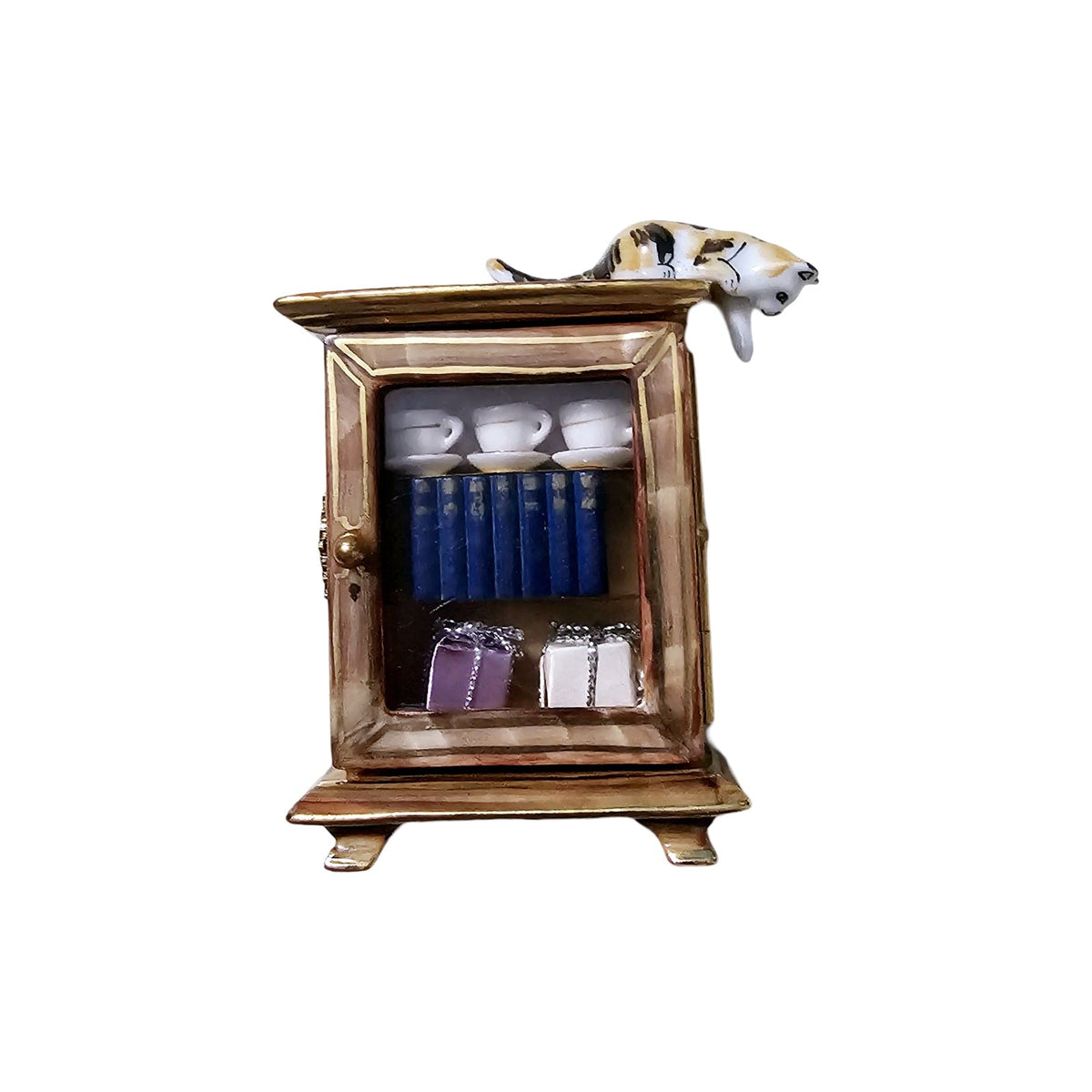 Armoire China Cabinet w Cat on Top, view 8