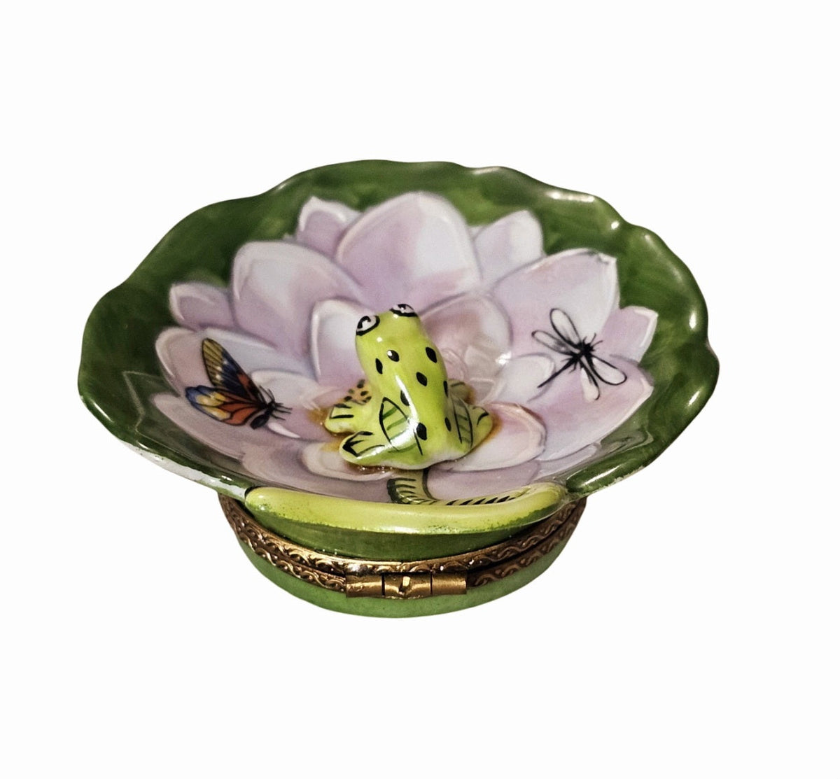 Frog in Lilly Pad Limoges Box Gift for Nature Lovers, view 5
