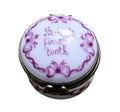 Baby First Tooth Small Round Pink Keepsake Limoges, a hand-painted Limoges porcelain gift