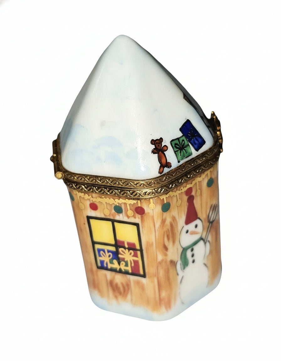 Santa Claus on Christmas House Limoges Box, view 3