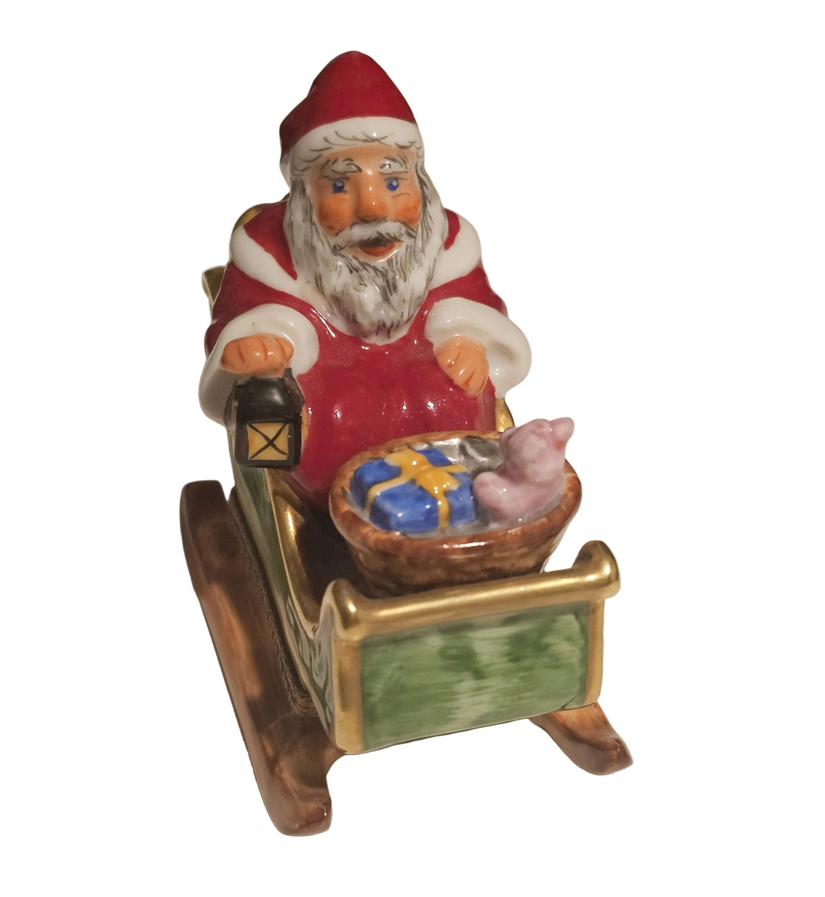 Santa in Sleigh Limoges Box, view 4