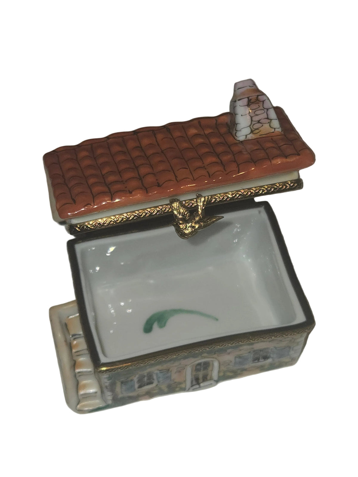 Beige House w Red Roof Limoges Box Cottage Home Gift, view 2