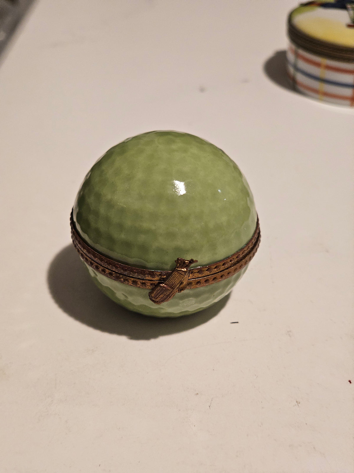 Lime Green Golf Ball, a hand-painted Limoges porcelain gift