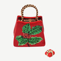 Christmas Shopping Bag w/ Removable Present Limoges Box, a hand-painted Limoges porcelain gift