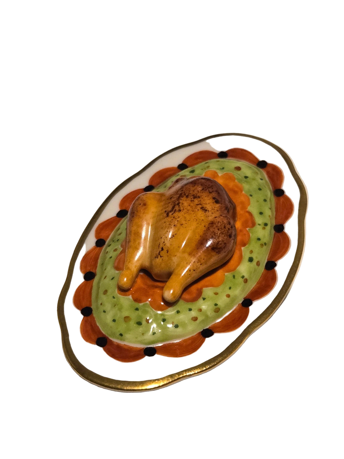 Turkey on Platter PV Thanksgiving Limoges Box, view 4