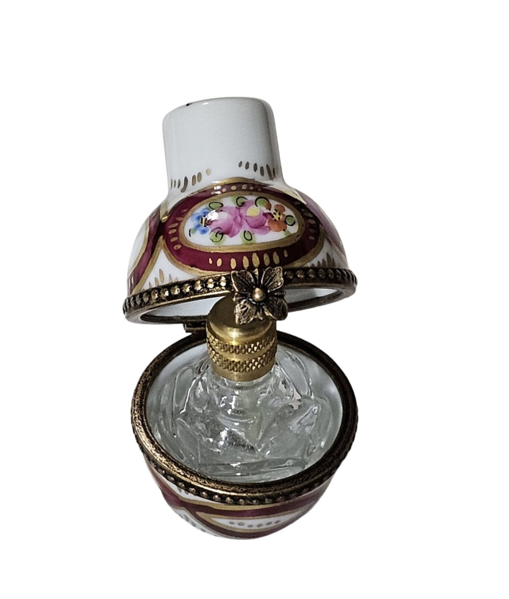 Single Maroon White Perfume Limoges Box, view 2