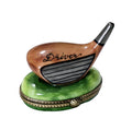 Brown Golf Club Porcelain Art Object for Collectors Limoges, a hand-painted Limoges porcelain gift