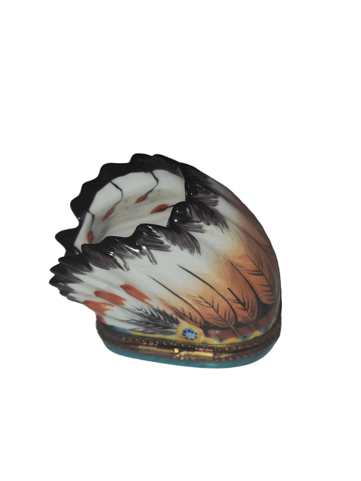Medium Native American PV Indian Head Dress Limoges Box, view 5