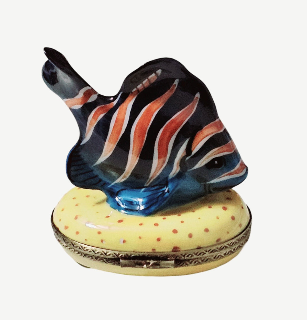 Blue Fish Orange Stripe Limoges Box, view 3