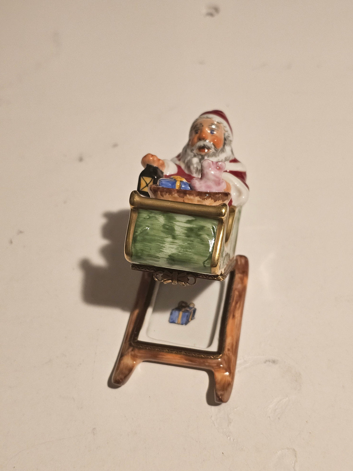 Santa in Sleigh Limoges Box, view 3