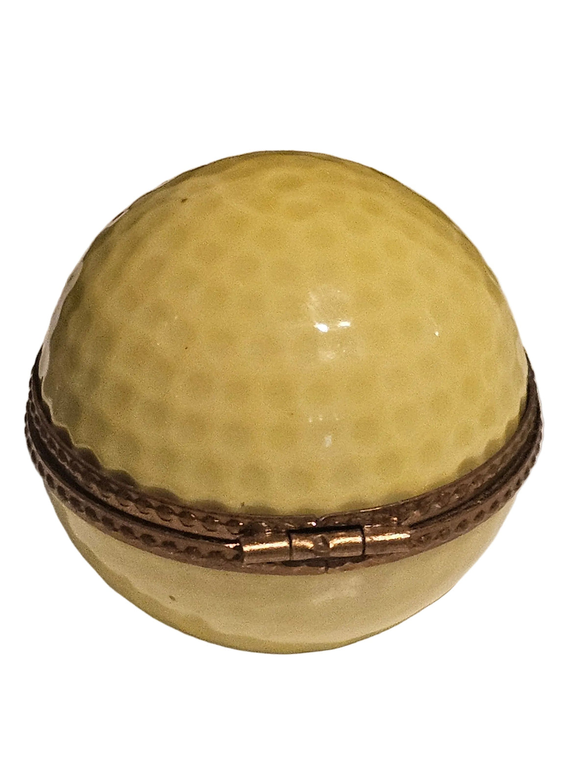 Yellow Golf Ball w Flag Painted Inside, view 3