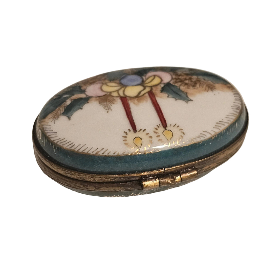 Christmas Oval Candles with Holly Limoges Box, view 3