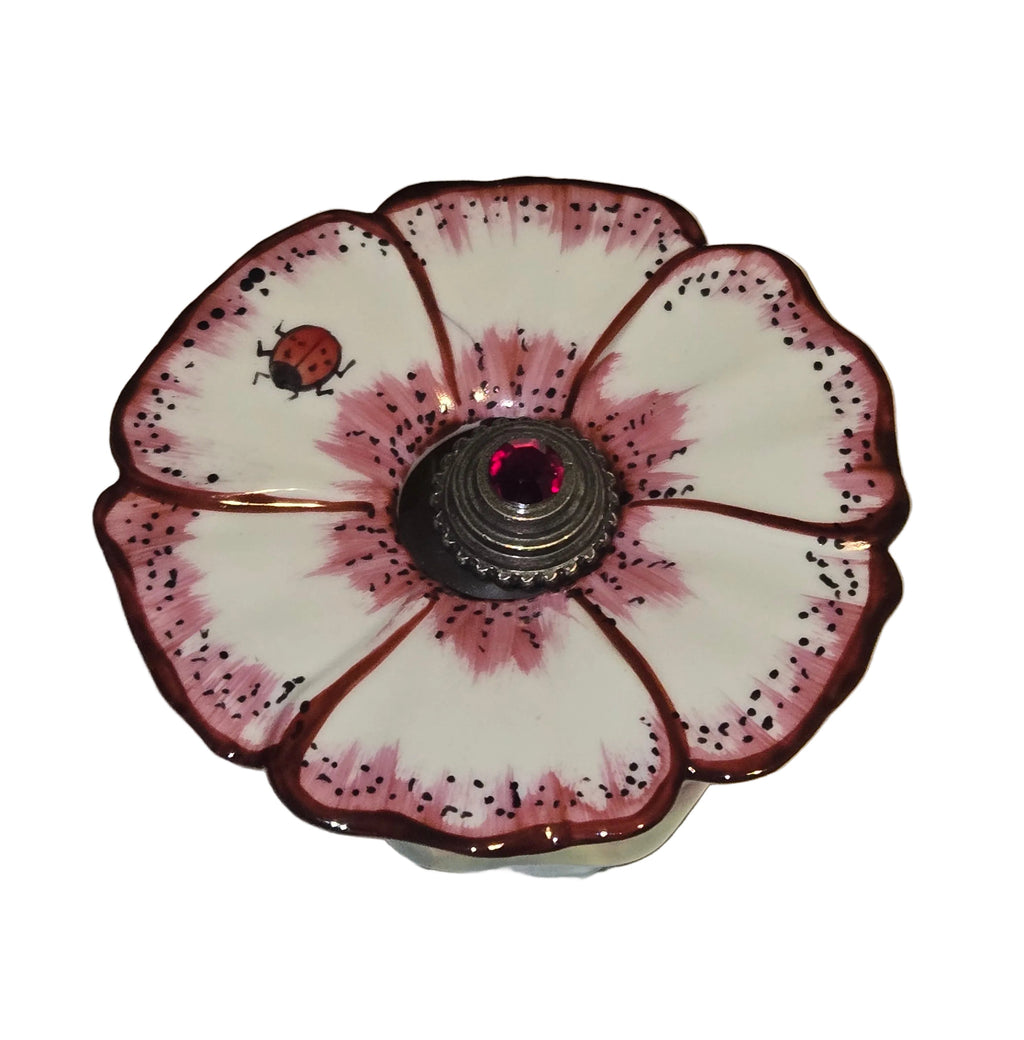 White Pink Flower w Porcelain Art Perfume, view 3