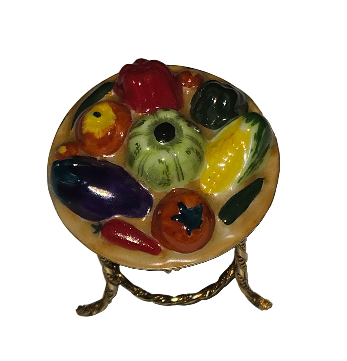 Fruit Basket on Gold Stand, view 4