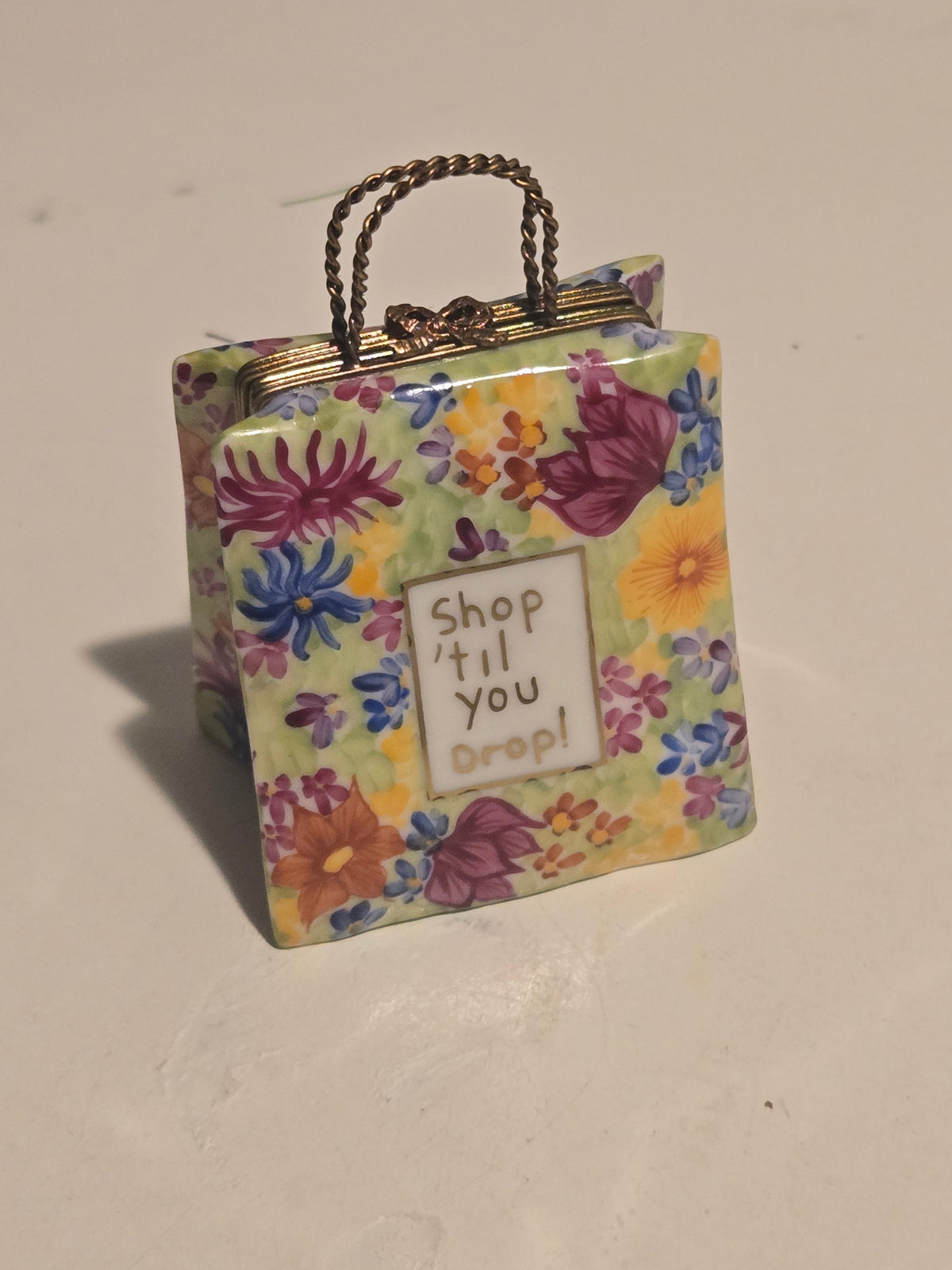 Shop Till You Drop Bag Porcelain Limoges Box, view 3