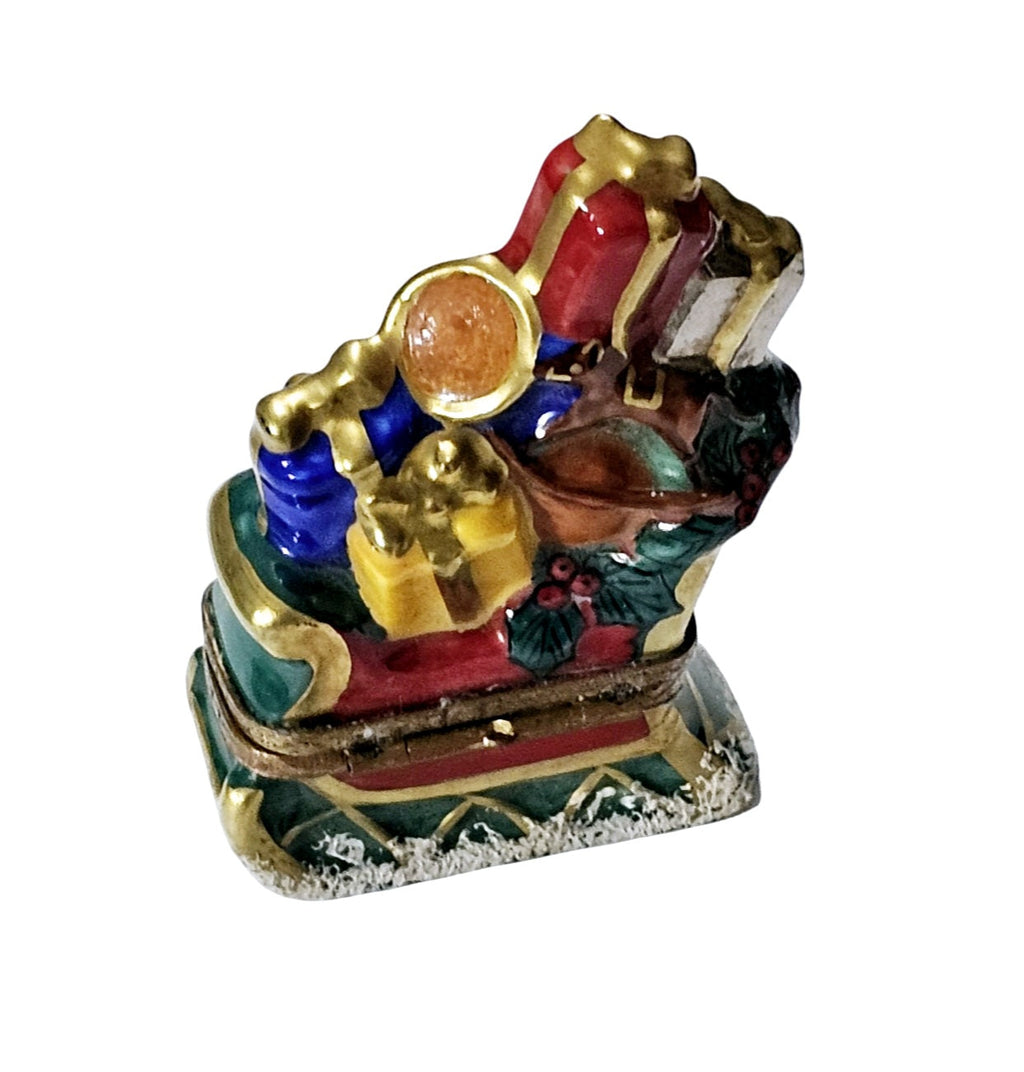 Santa's Sleigh w Gifts Limoges Box, view 3