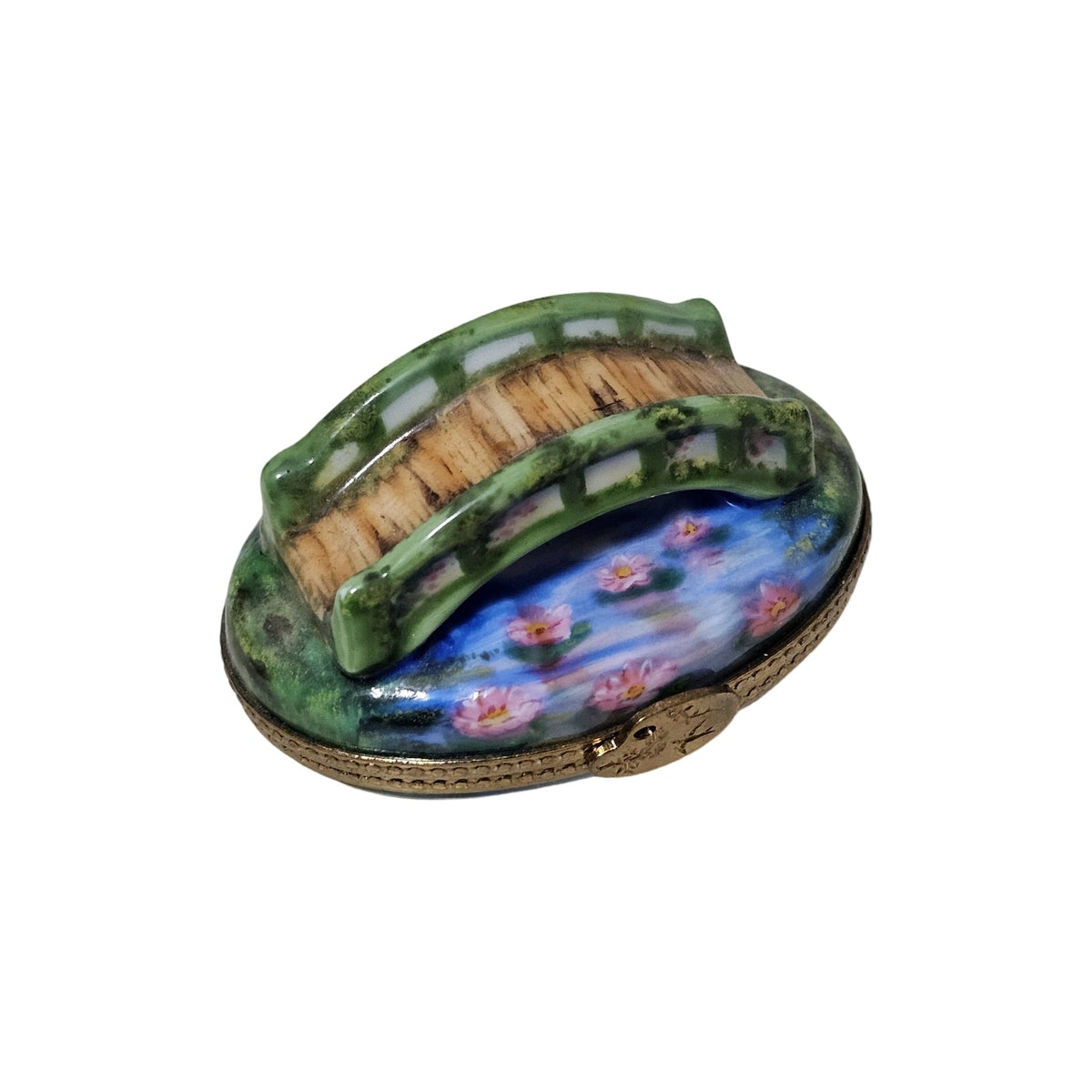 Monet Bridge Limoges Box for Art Lovers, a hand-painted Limoges porcelain gift