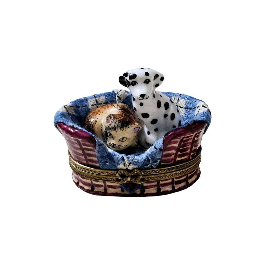 Dalmatian Dog w Cat in Basket w Trinkets, view 7
