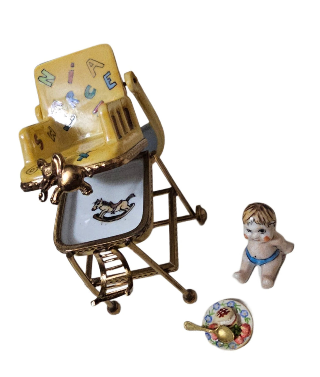 Removable Baby in Highchair Limoges Box, view 2