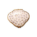 Blue Feathered Patterned on Scalloped Box Limoges, a hand-painted Limoges porcelain gift