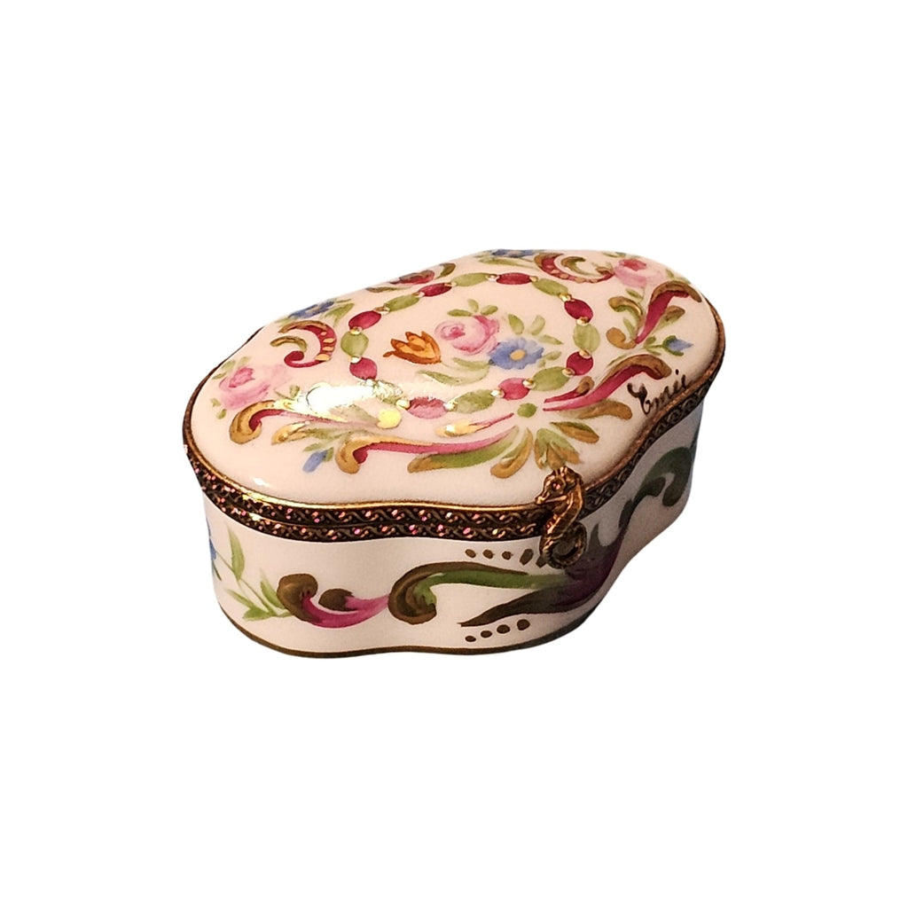 Shaped Limoges with Pink Flowers Box, view 5