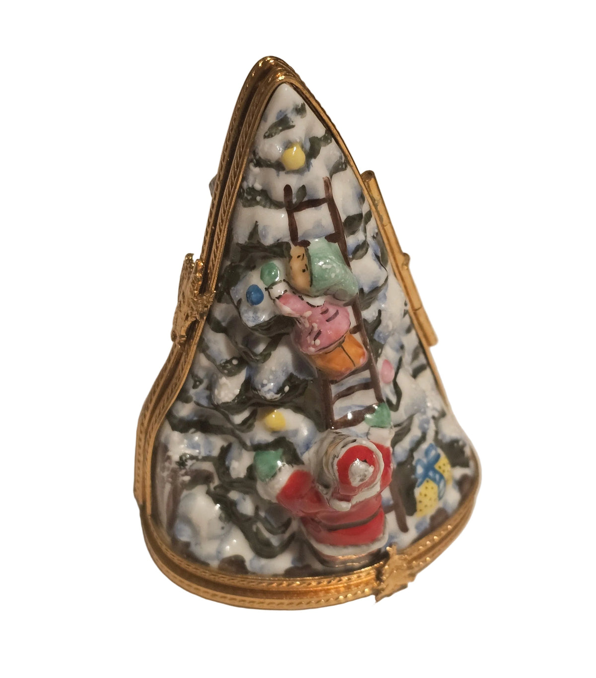 Triple Hinged Christmas Tree Limoges Box Figurine, view 5