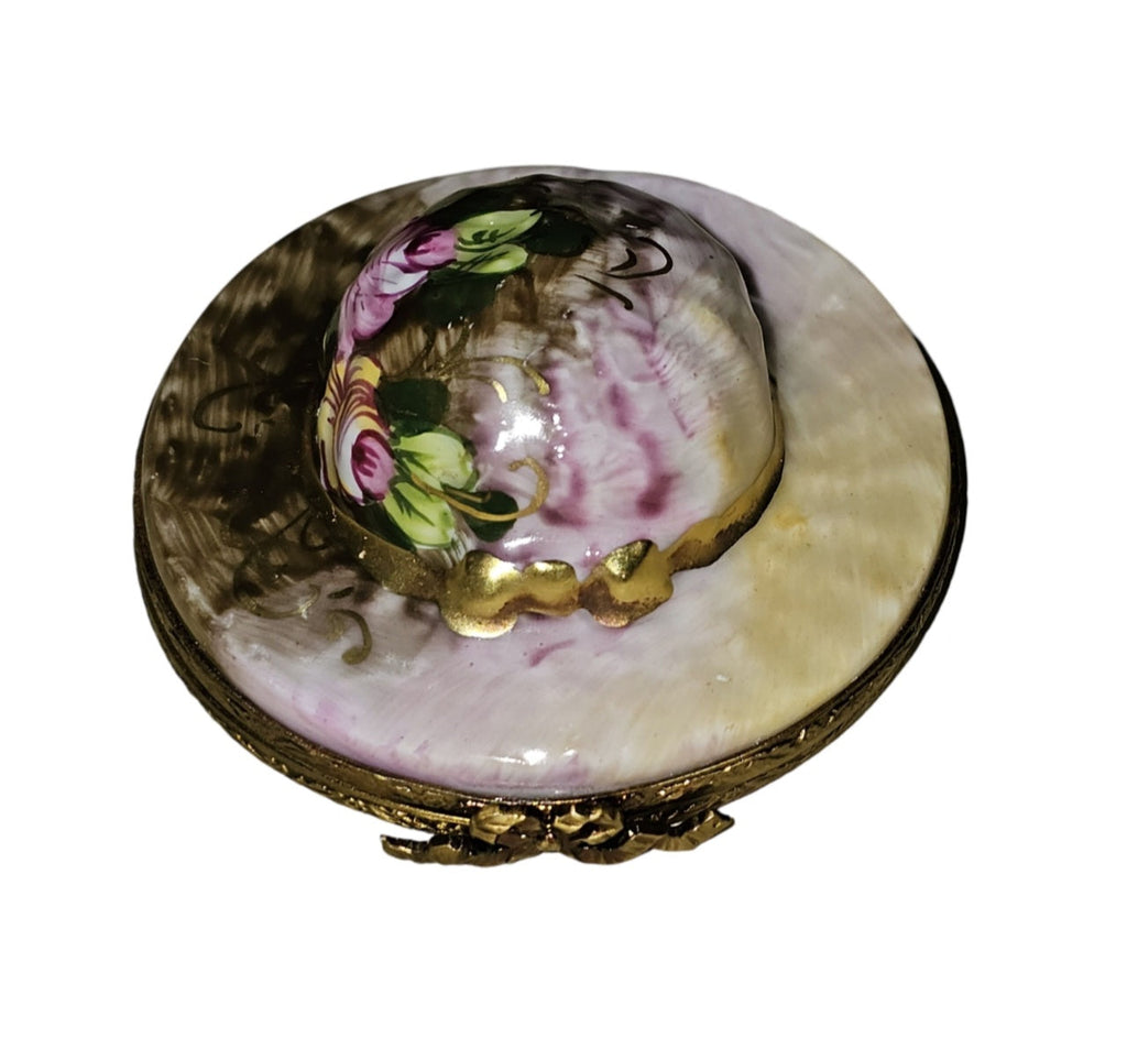 Rosard Garden Hat Limoges Box Collectible, a hand-painted Limoges porcelain gift