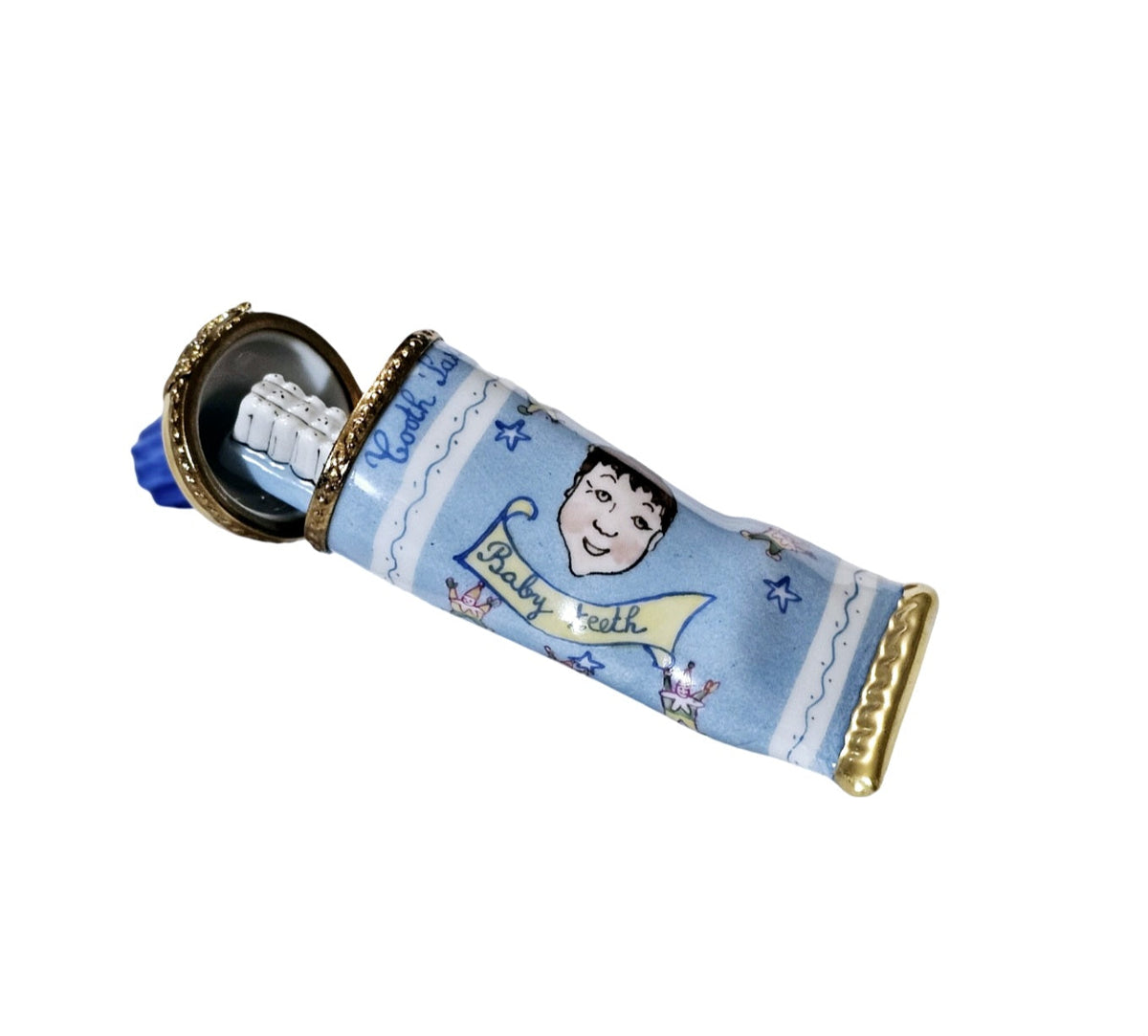 Blue Baby Toothpaste Limoges Box Keepsake, view 4