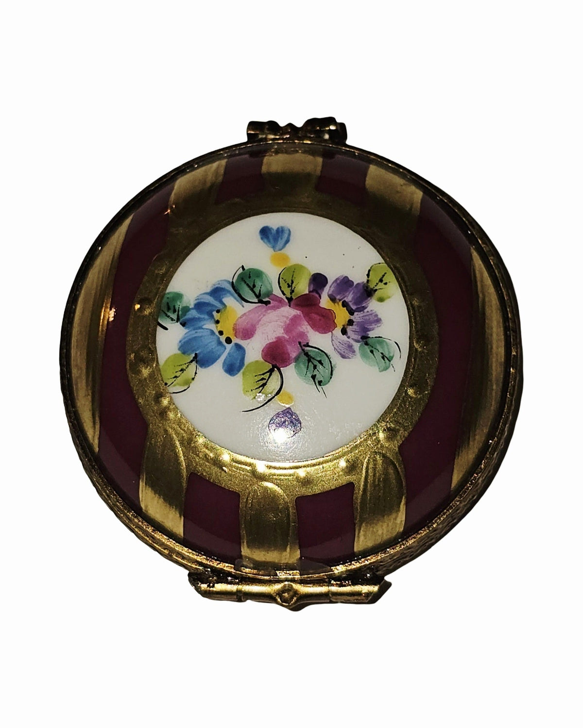 Maroon Gold Floral Round, view 5