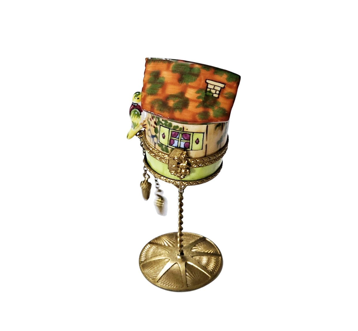 Orange Birds House on Stand Birdhouse, view 4
