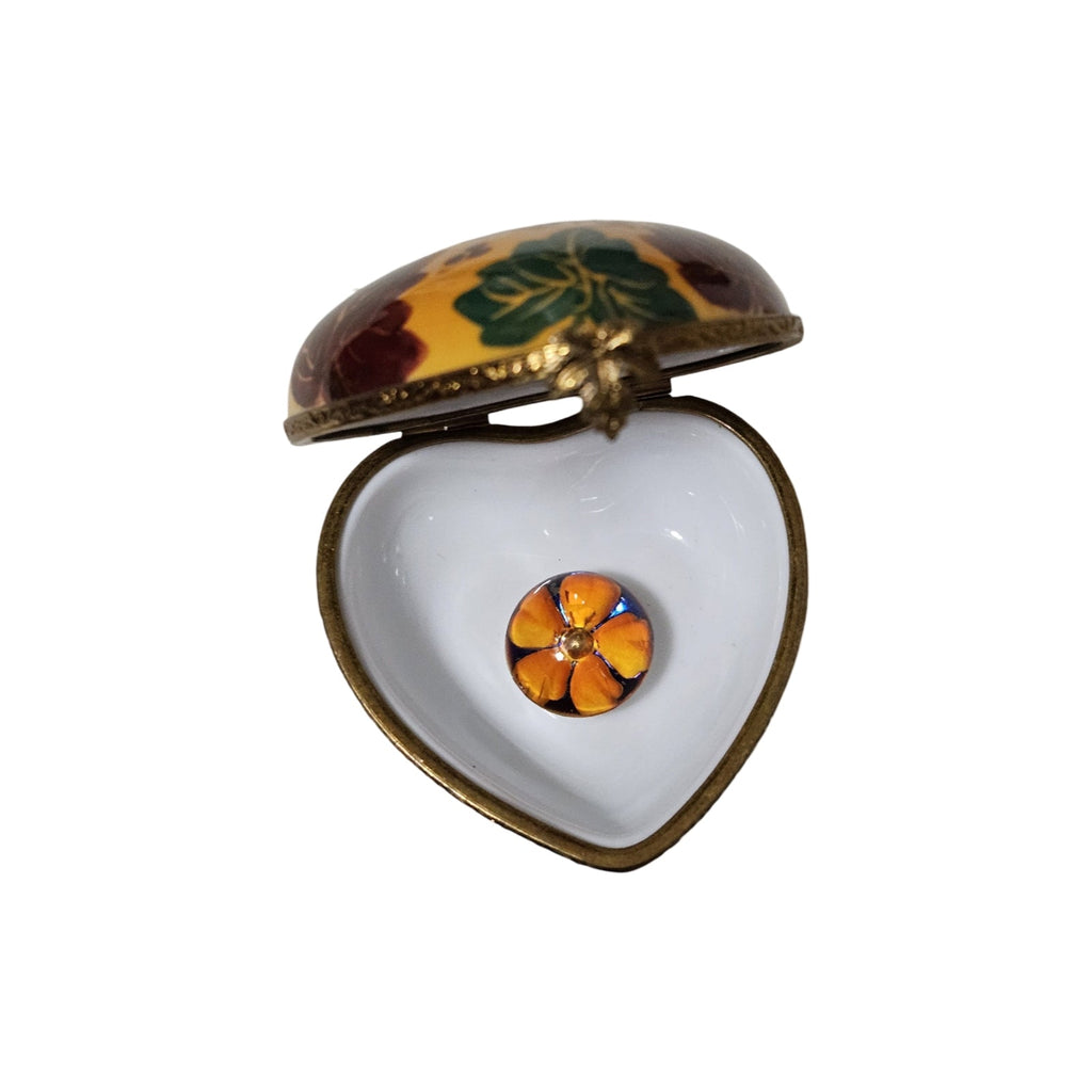 Autumn Leaves on Heart Limoges Box, view 7