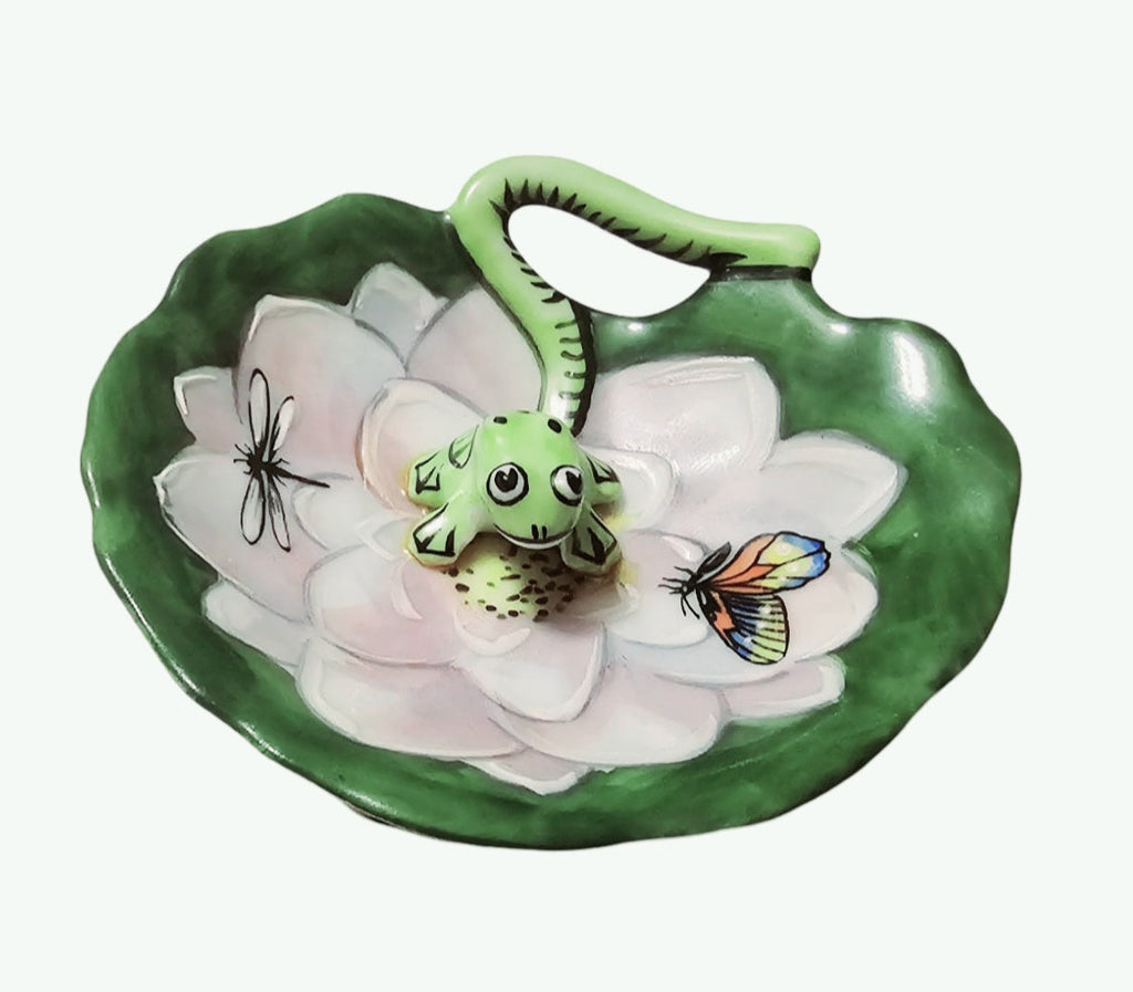 Frog in Lilly Pad Limoges Box Gift for Nature Lovers, view 4