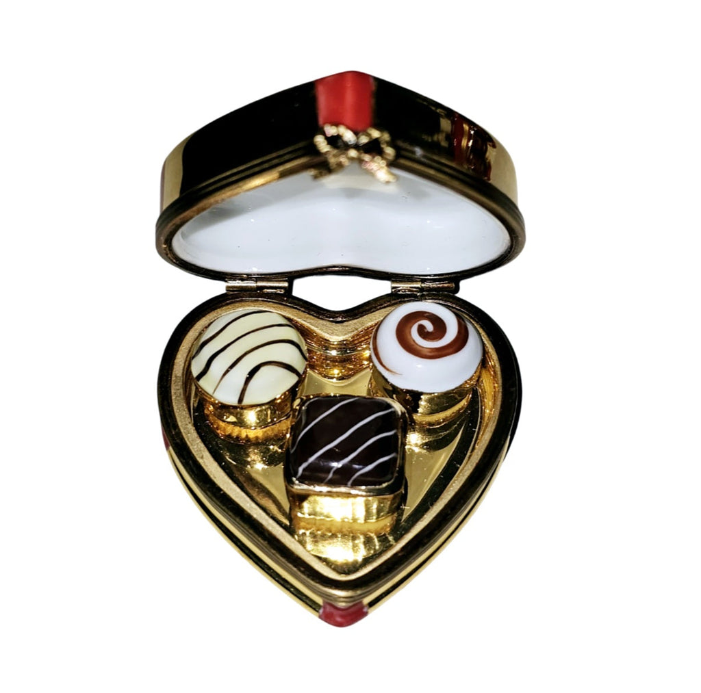 My Love Porcelain Heart Box w Removable Porcelain Chocolates, view 2
