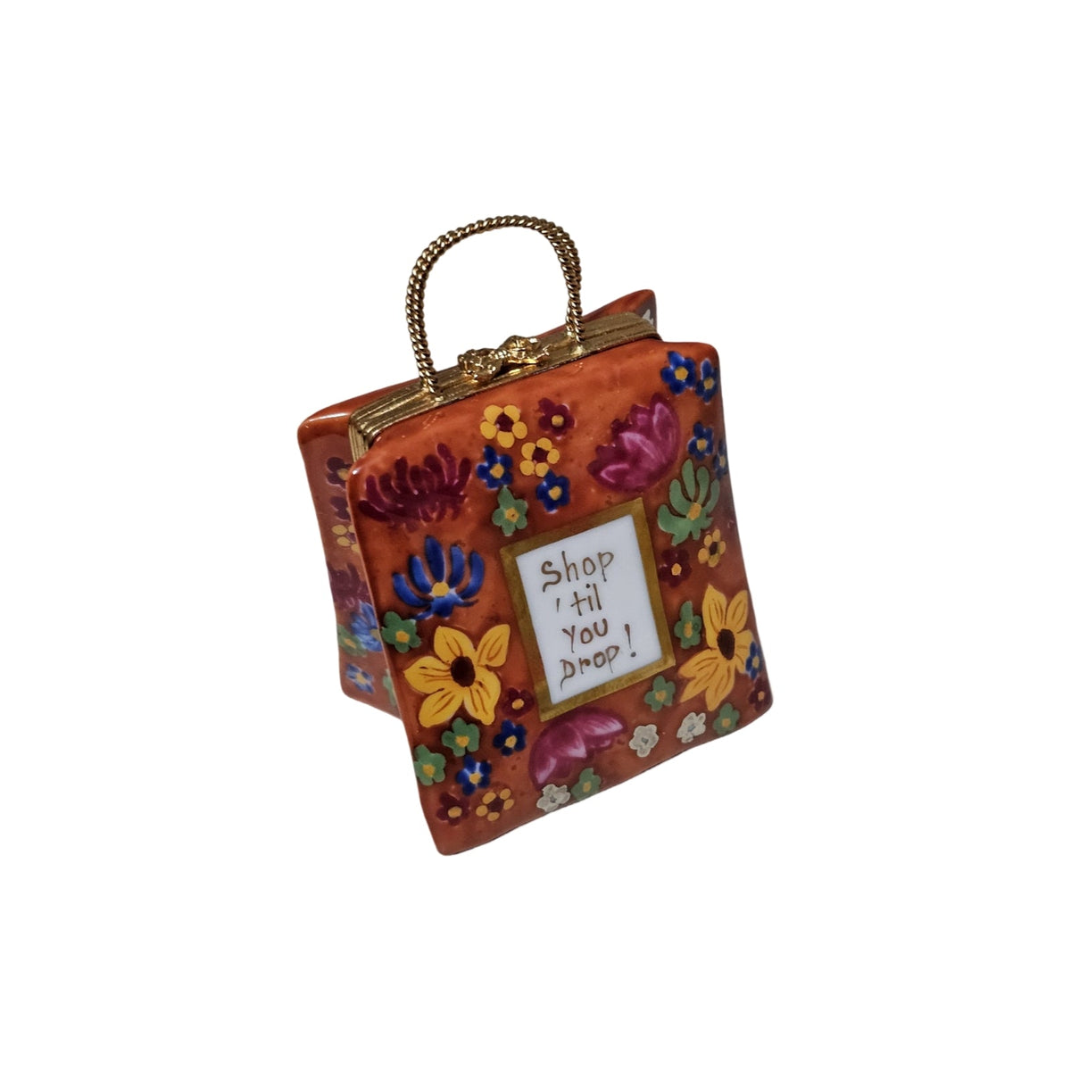 Shopping Bag Shop Till You Drop Limoges Box Floral, view 2