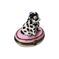 Dalmatian Dog on Pink Limoges Box, a hand-painted Limoges porcelain gift