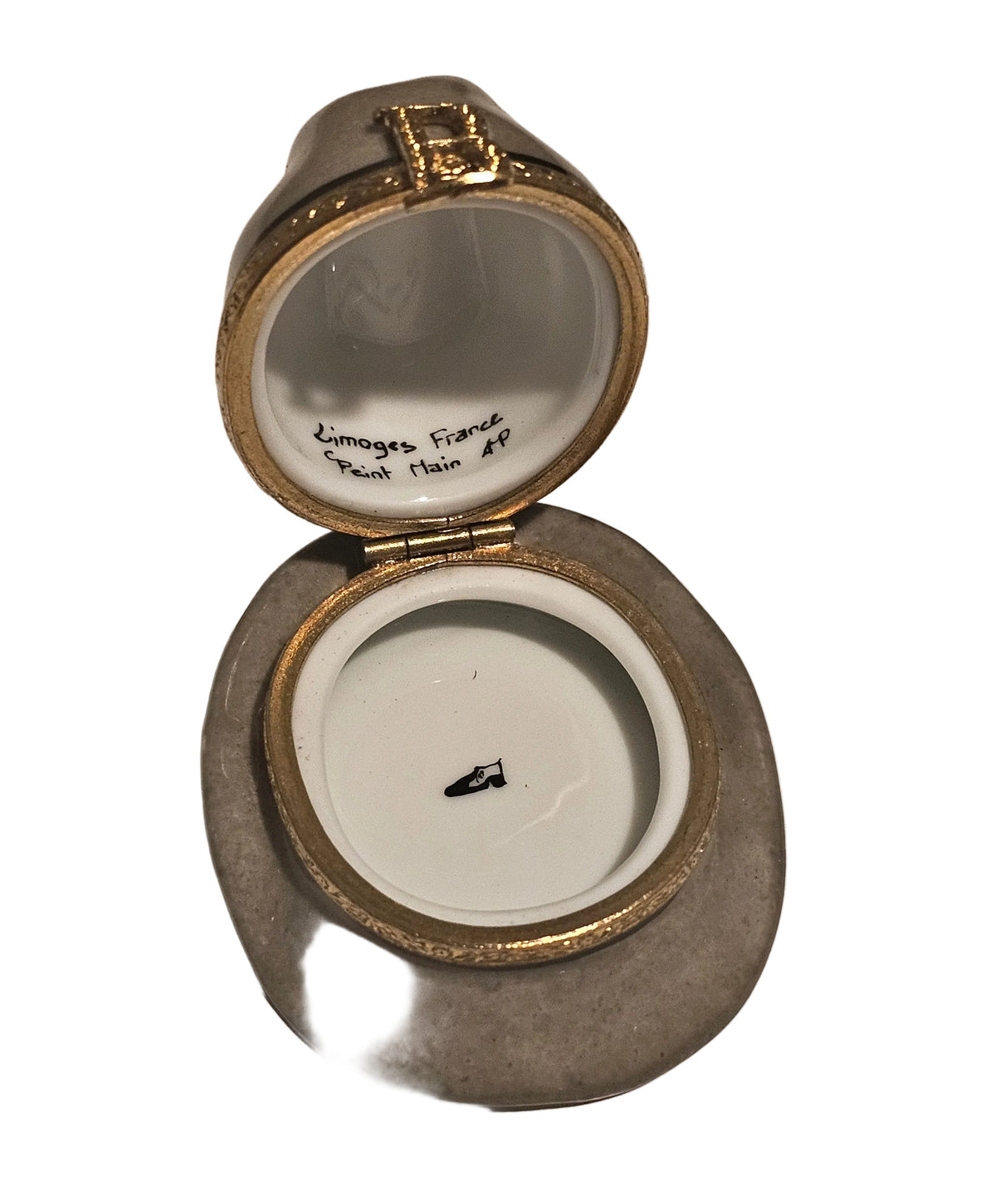 The Gray Mens Hat Bling Gangster, a Limoges keepsake with true French charm