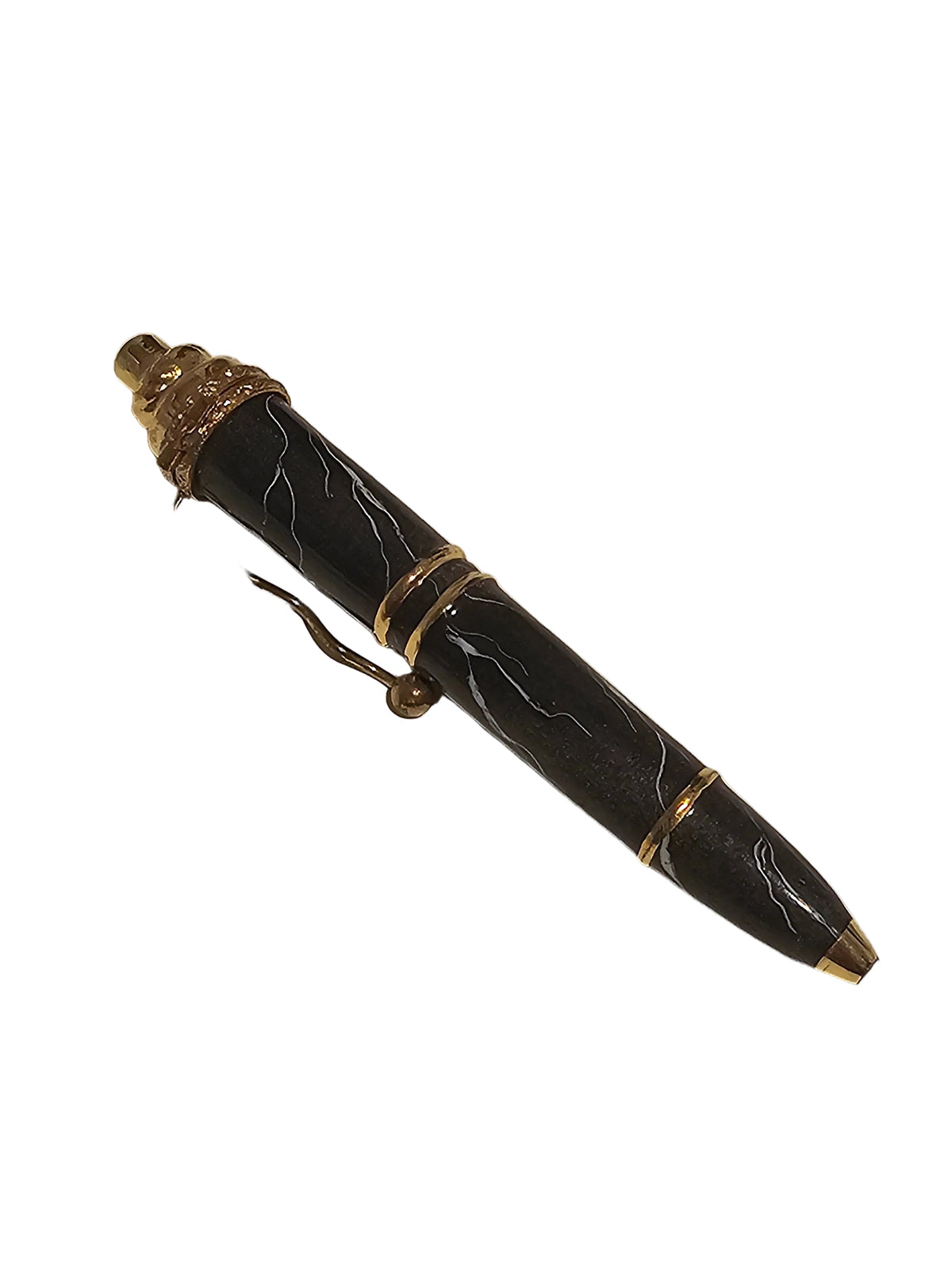 Black Marble Ball Point Pen Limoges Box, a hand-painted Limoges porcelain gift