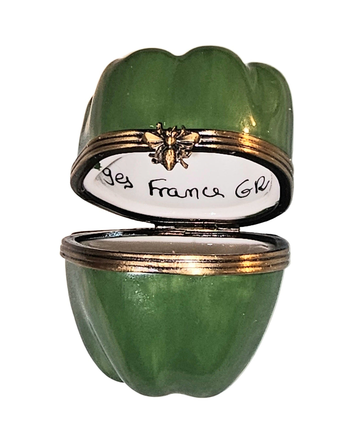 Medium Green Pepper Limoges Box, view 2