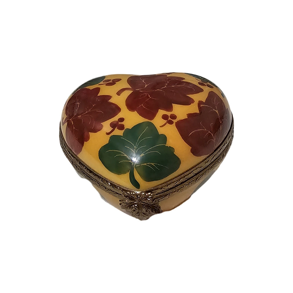 Autumn Leaves on Heart Limoges Box, view 5